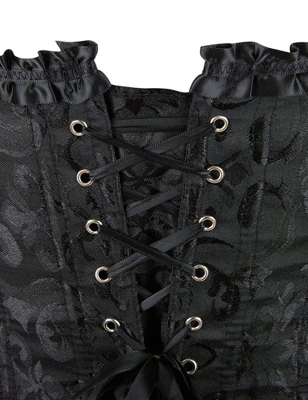 Сексуальний корсетний топ Star Night із квітковим візерунком, чорний, XL (без коробки) вид 7