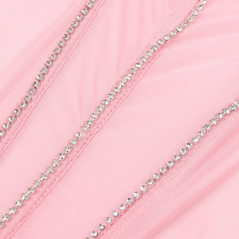 Сексуальний рожевий комплект Star Night з декоративними стразами та ланцюжками, M вид 10