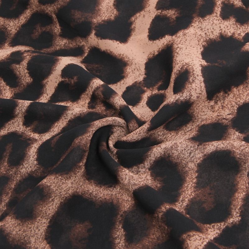 Сексуальный шифоновый длинный халат с поясом и декоративными перьями Star Night леопардовый принт, M вид 12