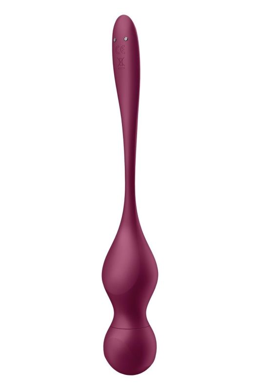 Кульки Кегеля з вібрацією Satisfyer Love Birds Vary та змінними вантажами, бордові вид 6