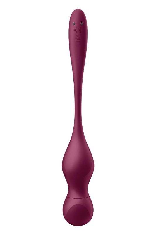 Кульки Кегеля з вібрацією Satisfyer Love Birds Vary та змінними вантажами, бордові вид 5