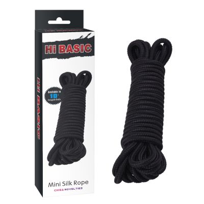 Верёвка для бондажа и шибари Chisa Hi-Basic Mini Silk Rope Cotton черная, 10 м