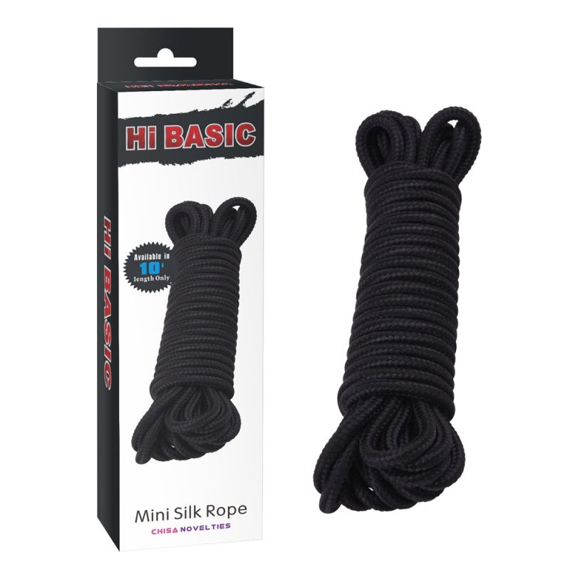 Мотузка для бондажу та шибарі Chisa Hi-Basic Mini Silk Rope Cotton чорна, 10 м вид 2