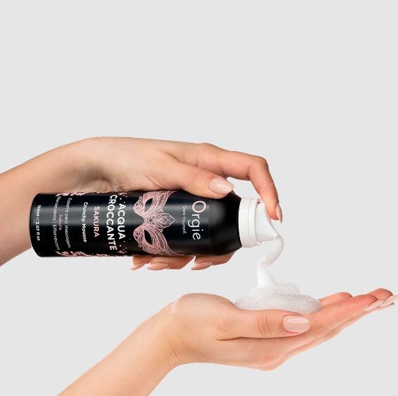Шипуча пінка зволожуюча для масажу Orgie Acqua Croсcante з ароматом сакури, 150 мл вид 5