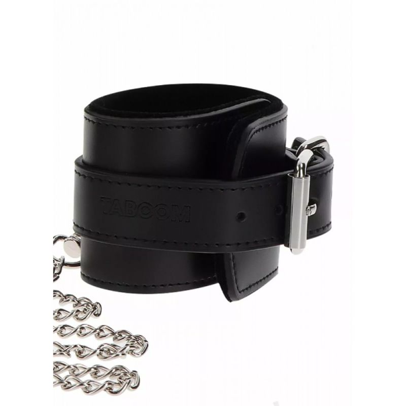Широкий нашийник з наручниками та ланцюгом Taboom Luxury Bondage Essentials, чорний вид 9