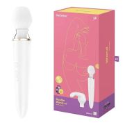 Смарт масажер-мікрофон Satisfyer Double Wand-er Connect App білий
