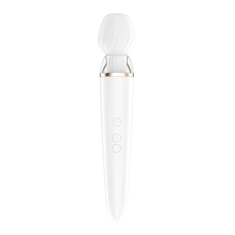 Смарт масажер-мікрофон Satisfyer Double Wand-er Connect App білий вид 4