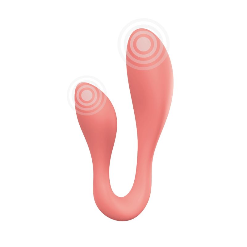 Смарт-стимулятор Adrien Lastic Couple Secrets II + APP для клітора та точки G, кораловий вид 3