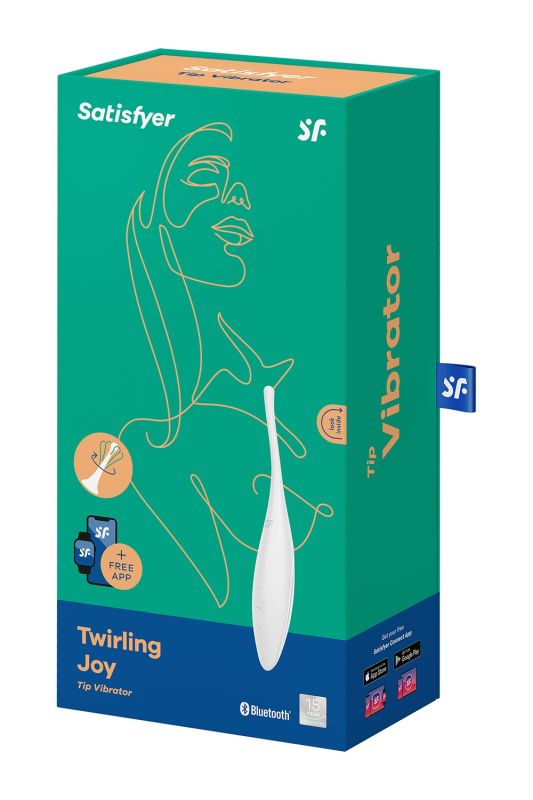 Вібратор-смарт із цілеспрямованою стимуляцією Satisfyer Twirling Joy, білий вид 6