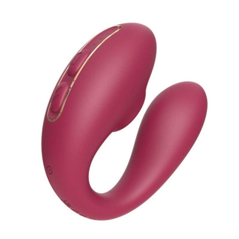 Вибратор для пар вакуумный BeYourLover Talia с пультом управления, бордовый. вид 4