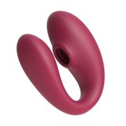 Вибратор для пар вакуумный BeYourLover Talia с пультом управления, бордовый.