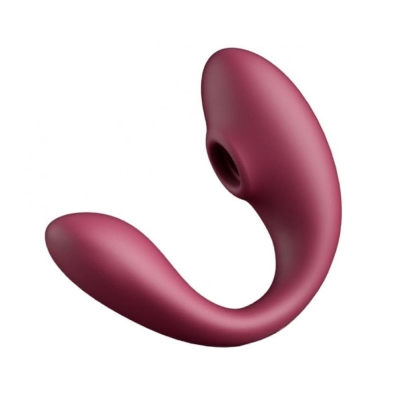 Вибратор для пар вакуумный BeYourLover Talia с пультом управления, бордовый. вид 3