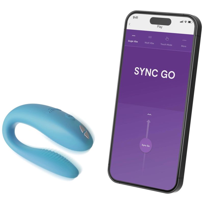Смарт-вибратор для пар We-Vibe Sync Go Turquoise, голубой вид 3