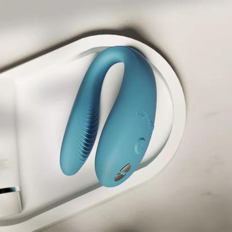 Смарт-вибратор для пар We-Vibe Sync Go Turquoise, голубой вид 10