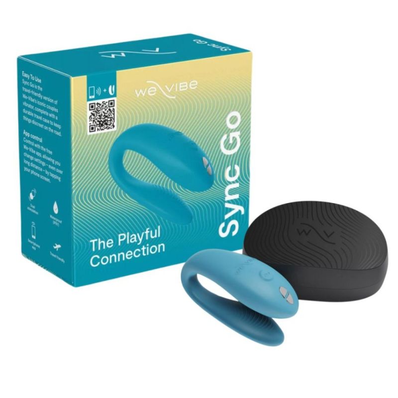 Смарт-вибратор для пар We-Vibe Sync Go Turquoise, голубой вид 2