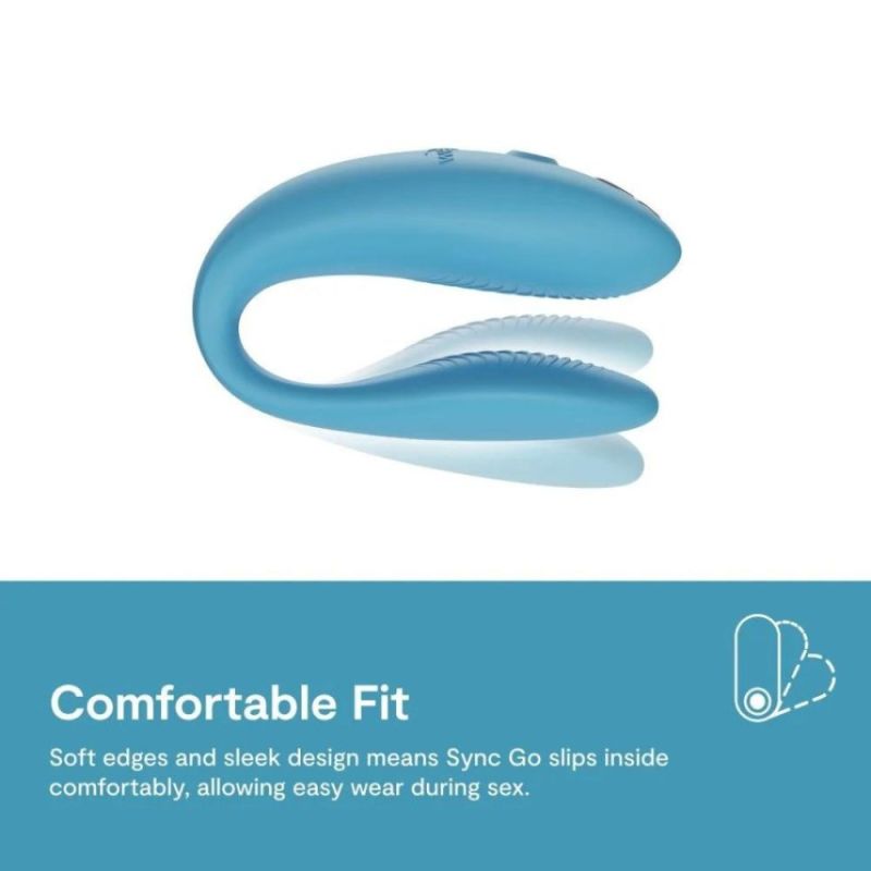 Смарт-вибратор для пар We-Vibe Sync Go Turquoise, голубой вид 11
