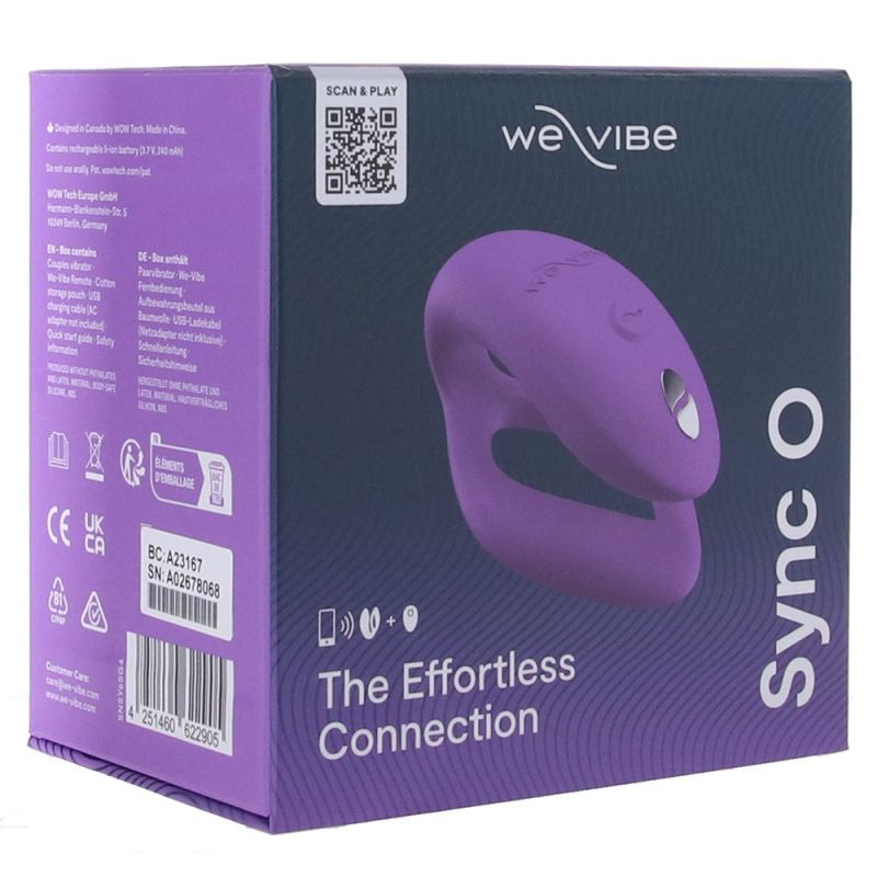 Смарт - Вібратор для пари WE-VIBE SYNC O LIGHT, фіолетовий вид 2
