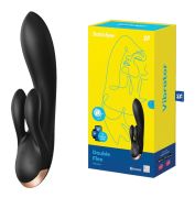 Смарт вібратор кролик Satisfyer Double Flex Connect App Black