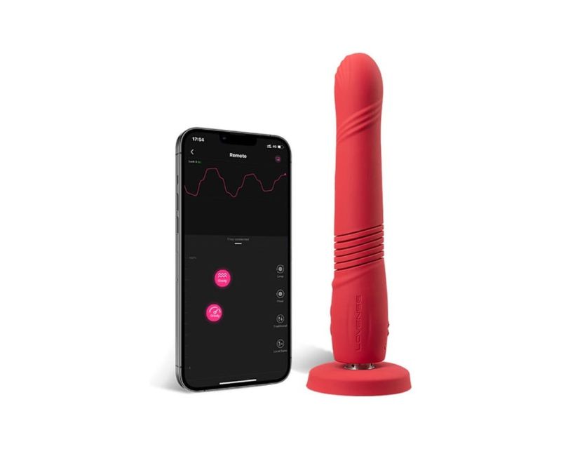 Смарт вібратор-пульсатор Lovense Gravity червоний 23.4х3.7 см вид 2