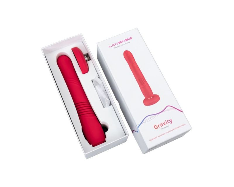 Смарт вібратор-пульсатор Lovense Gravity червоний 23.4х3.7 см вид 4
