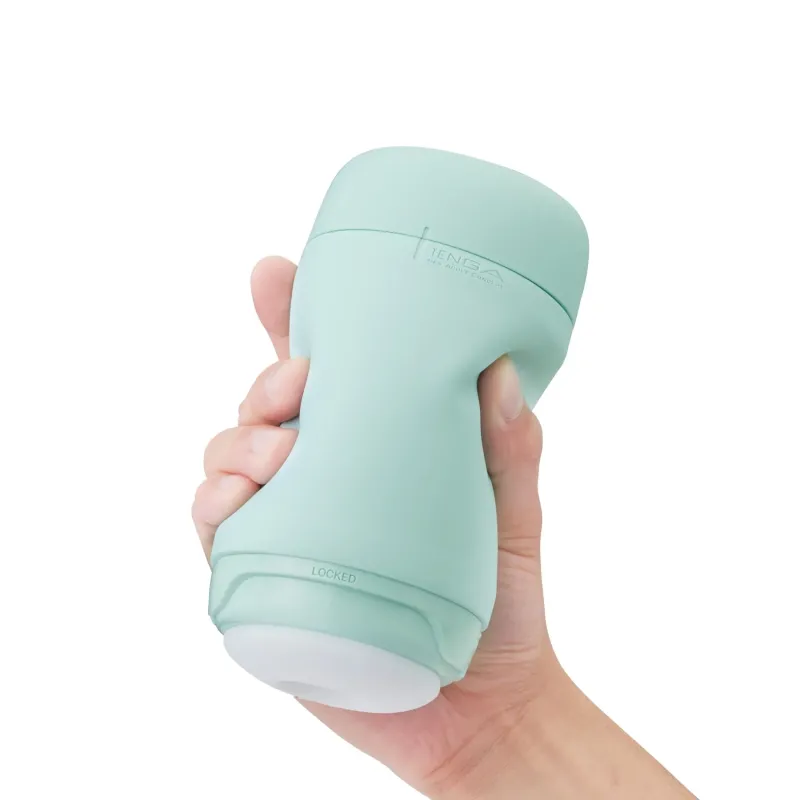 Мастурбатор нереалистичный Tenga Puffy Mint Green, рельефный, мятный вид 4