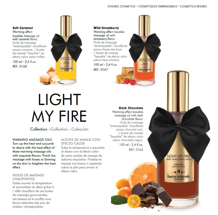 Зігріваюча масажна олія Bijoux LIGHT MY FIRE суниця та мед вид 4