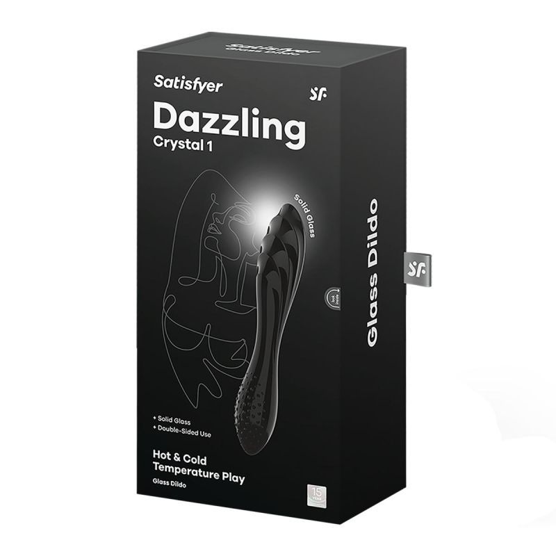 Скляний подвійний фалоімітатор Satisfyer Dazzling Crystal 1 для точки G чорний вид 6
