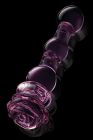 Скляний фалоімітатор Dream Toys Glaze Glass у формі бутона троянди з намистинами, рожевий вид 4