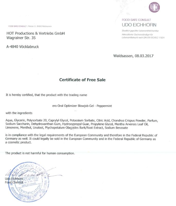 Стимулирующий оральный гель Oral Optimizer Blowjob Gel Pepermint, 50 мл вид 4