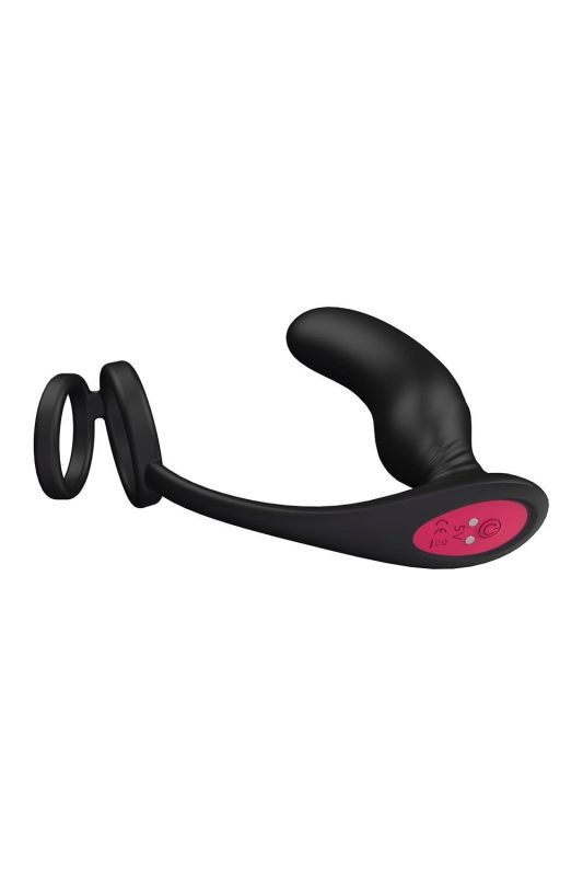 Стимулятор для простаты Dream Тoys Еssentials Remote P-Pleaser с петлей на мошонку, черный вид 5