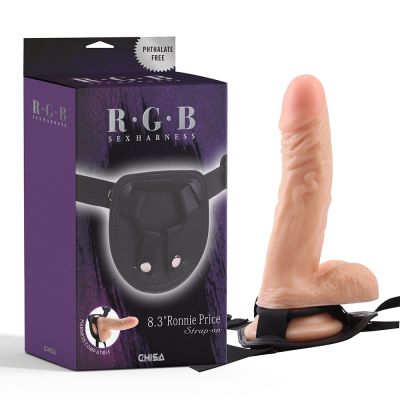Страпон на ремнях с кольцевым креплением Chisa R.G.B Ronnie Price с реалистичным фаллоимитатором