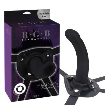 Страпон с кольцевым креплением Chisa R.G.B Bend Over For и фаллоимитатором, черный