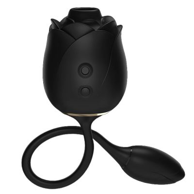 Стимулятор клитора с эффектом всасывания и вибрирующим яйцом Fifty Shades of Grey в виде розы, черный