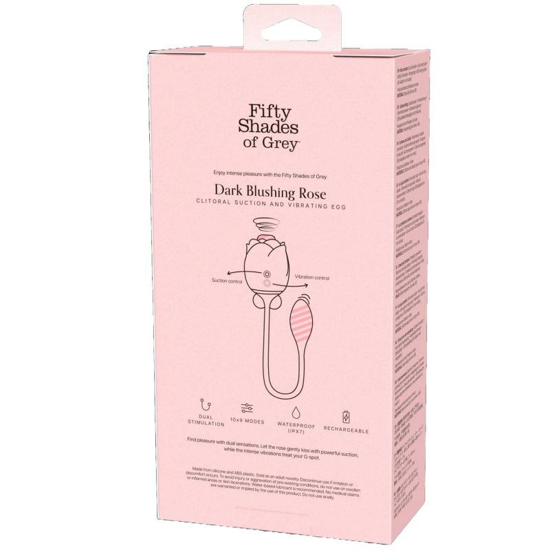Стимулятор клітора з ефектом всмоктування та вібруючим яйцем Fifty Shades of Grey у вигляді троянди, чорний вид 4