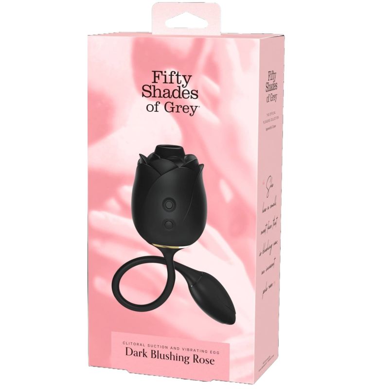 Стимулятор клітора з ефектом всмоктування та вібруючим яйцем Fifty Shades of Grey у вигляді троянди, чорний вид 3