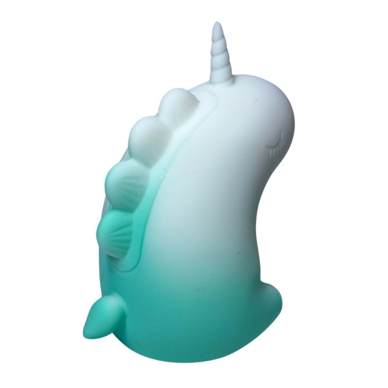 Стимулятор клітора з пульсацією UNIVIBE Єдиноріг, 5 режимів, градієнт біло-зелений вид 8