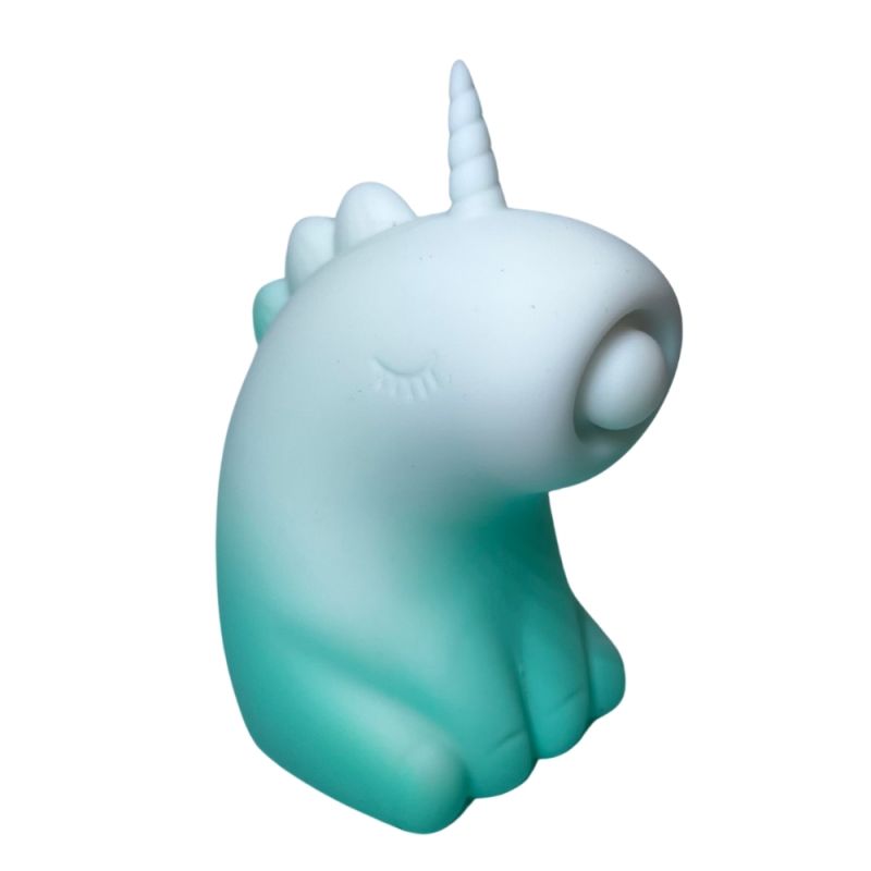 Стимулятор клитора с пульсацией UNIVIBE Единорог, 5 режимов, градиент бело-зелёный вид 6