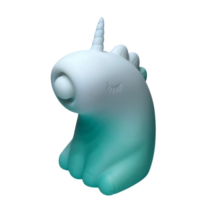 Стимулятор клитора с пульсацией UNIVIBE Единорог, 5 режимов, градиент бело-зелёный вид 4