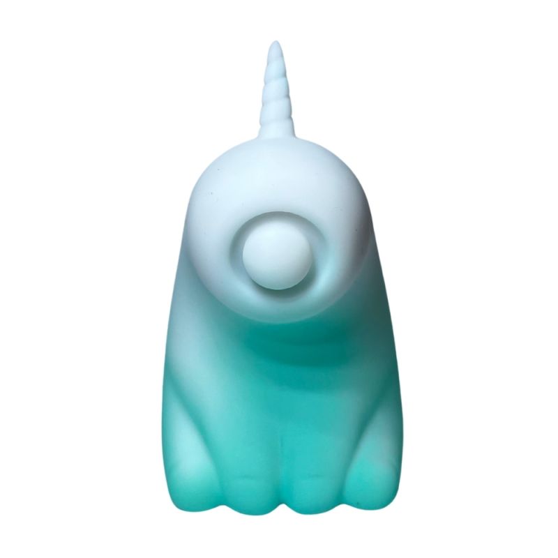 Стимулятор клітора з пульсацією UNIVIBE Єдиноріг, 5 режимів, градієнт біло-зелений вид 5