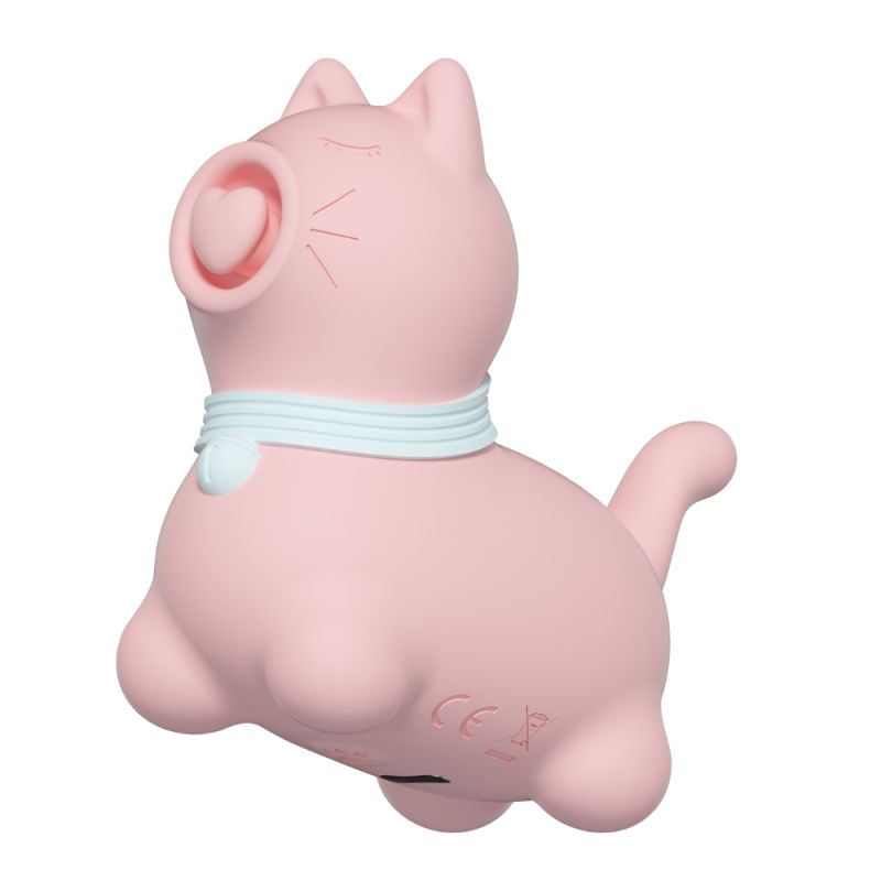 Стимулятор клитора с пульсацией UNIVIBE Котик, 5 режимов, розовый вид 7