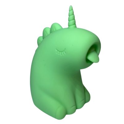 Стимулятор клитора с язычком UNIVIBE Единорог, 10 режимов, зеленый