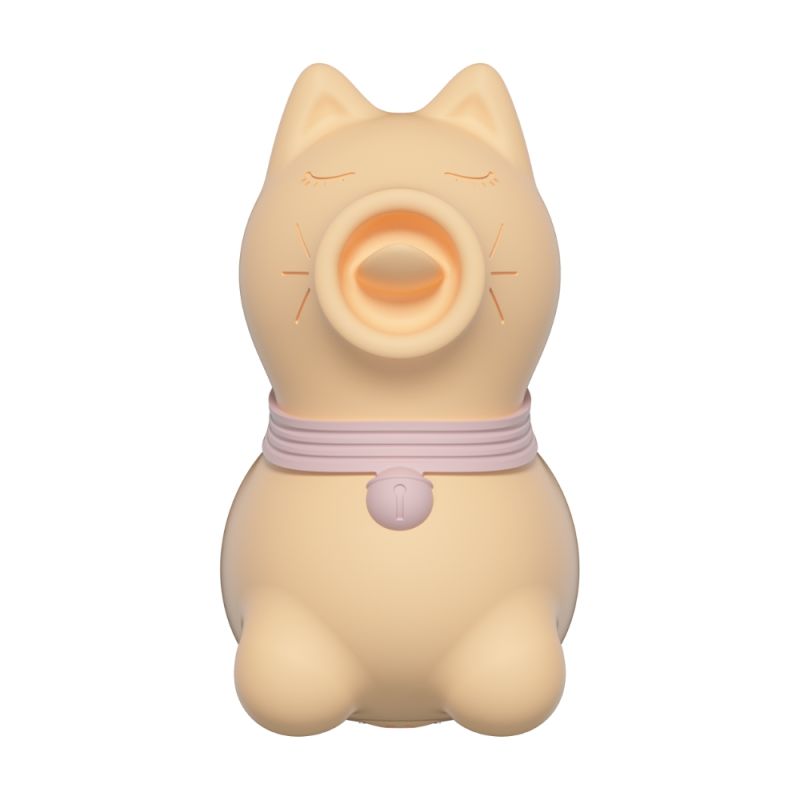 Стимулятор клитора с язычком UNIVIBE Котик, 10 режимов, жёлтый вид 3