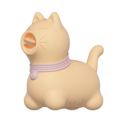 Стимулятор клитора с язычком UNIVIBE Котик, 10 режимов, жёлтый