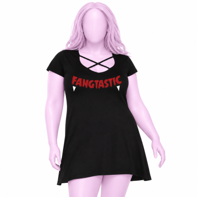 Сукня Leg Avenue Fangtastic Jersey з принтом, чорна, Plus Size