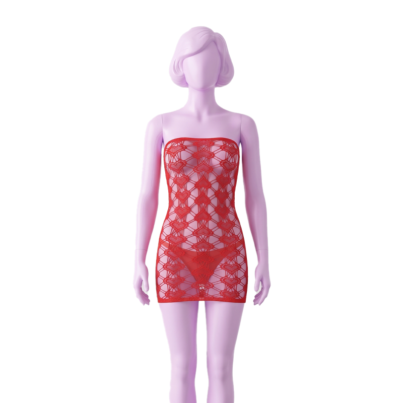 Сукня у велику сітку QUEEN OF HEARTS TUBE DRESS RED, OS вид 2