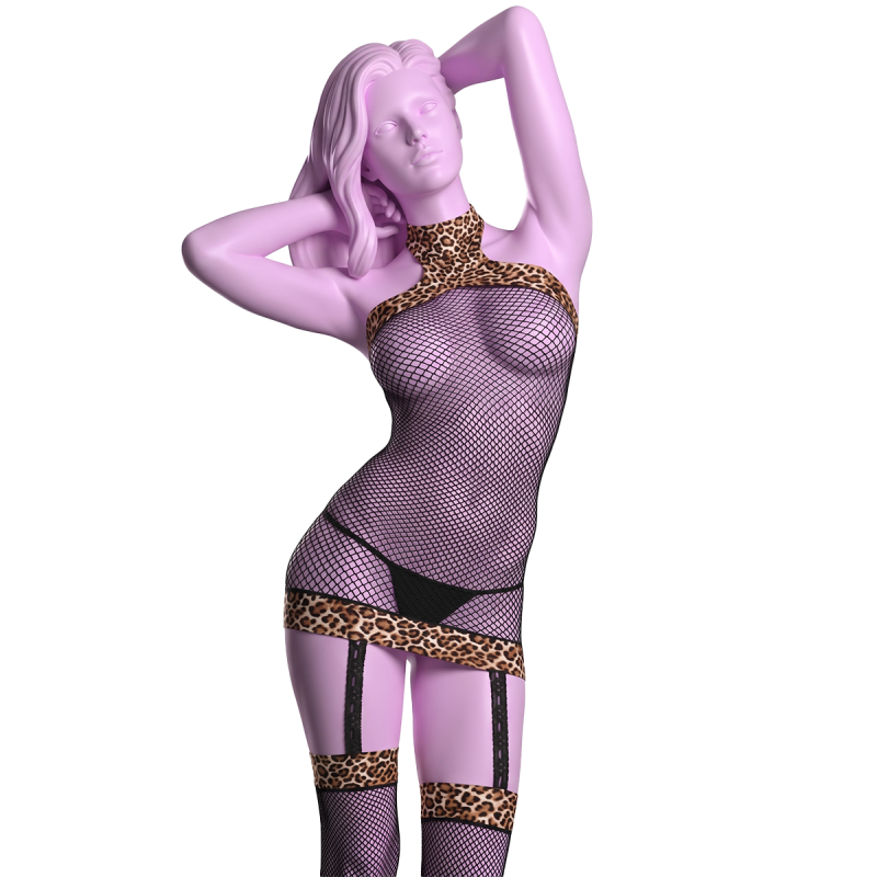 Сукня з панчохами FISHNET DRESS W. BUILT-IN THIGH HIGHS, OS вид 2