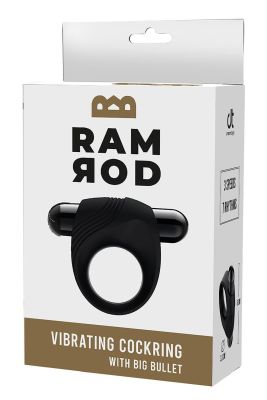 Эрекционное кольцо с вибрацией Dream Toys Ramrod чёрное, 8 х 3.2 см