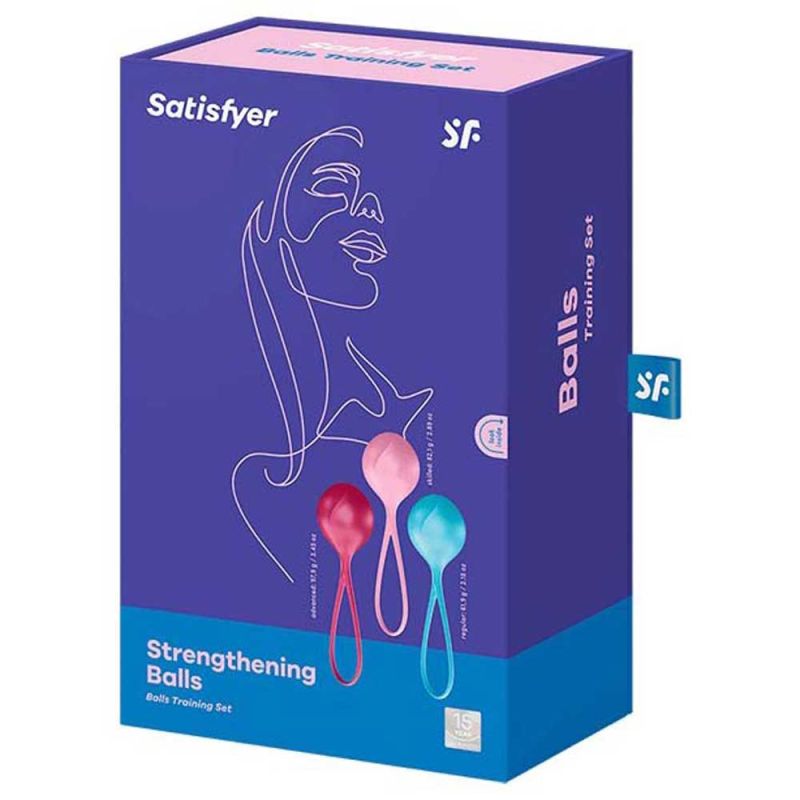 Набір одинарних вагінальних кульок Satisfyer Strengthening Balls різнокольорові вид 7
