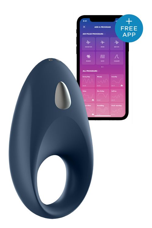 Ерекційне смарт-віброкільце Satisfyer Mighty One синє вид 2