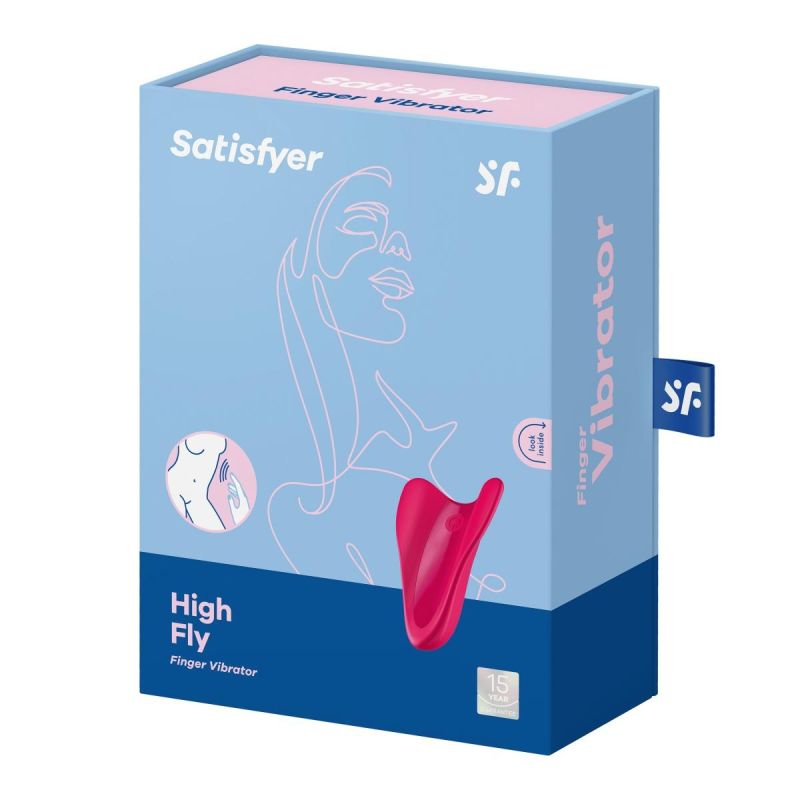 Вібратор ергономічної форми на палець Satisfyer High Fly червоний вид 6